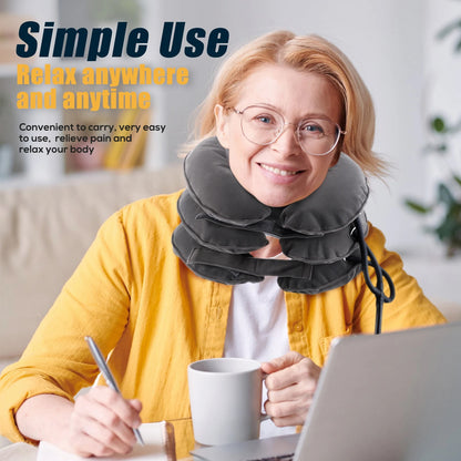 NeckEase™ Inflatable Cervical Support Collar – Adjustable Neck Traction & Relaxation
