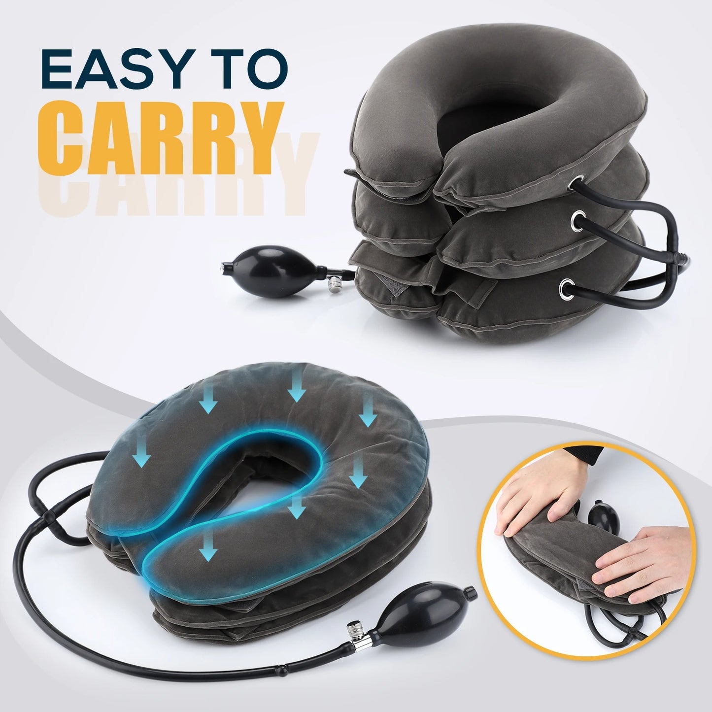 NeckEase™ Inflatable Cervical Support Collar – Adjustable Neck Traction & Relaxation