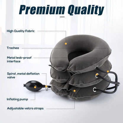 NeckEase™ Inflatable Cervical Support Collar – Adjustable Neck Traction & Relaxation