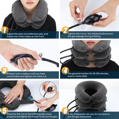 NeckEase™ Inflatable Cervical Support Collar – Adjustable Neck Traction & Relaxation