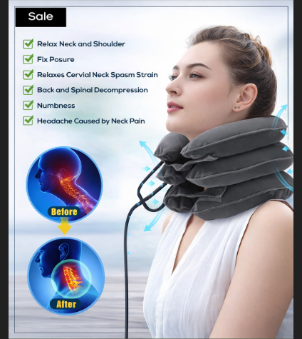 NeckEase™ Inflatable Cervical Support Collar – Adjustable Neck Traction & Relaxation